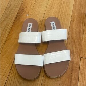 Steve Madden White Slide Sandals